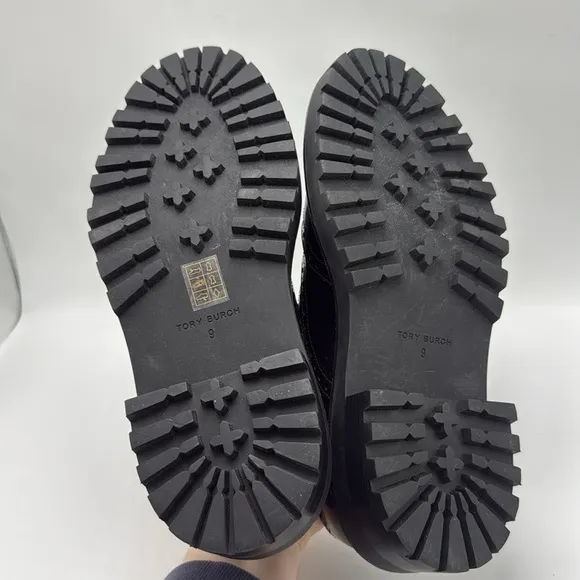 Tory Burch Lace-Up Leather Oxford Shoes toe cap size 9 preppy prep academia