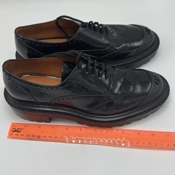 Tory Burch Lace-Up Leather Oxford Shoes toe cap size 9 preppy prep academia