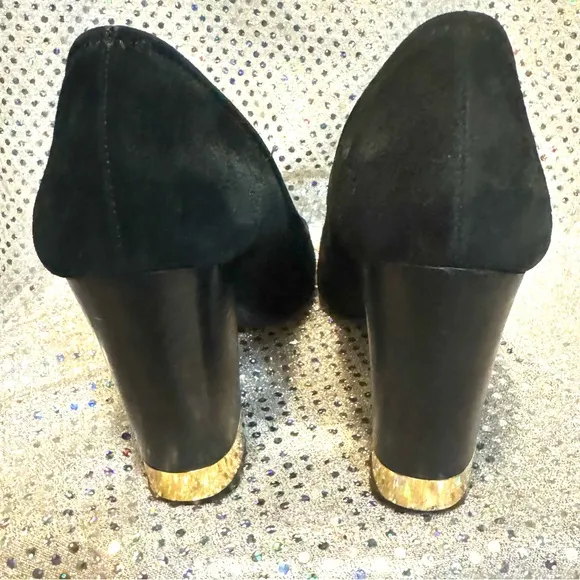 Tory Burch | Women’s Black and Gold Women's Heels w/ Tory Burch Bag | 7.5