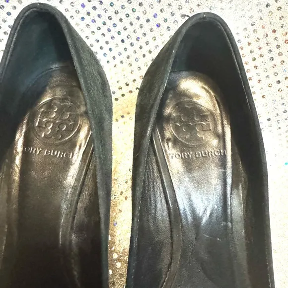 Tory Burch | Women’s Black and Gold Women's Heels w/ Tory Burch Bag | 7.5