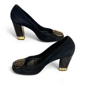 Tory Burch | Women’s Black and Gold Women's Heels w/ Tory Burch Bag | 7.5