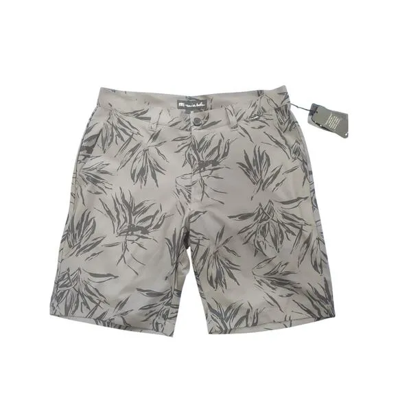 Travis Mathew You Won't Shorts Dark Gray Tropical Print 32 Casual Preppy Summer