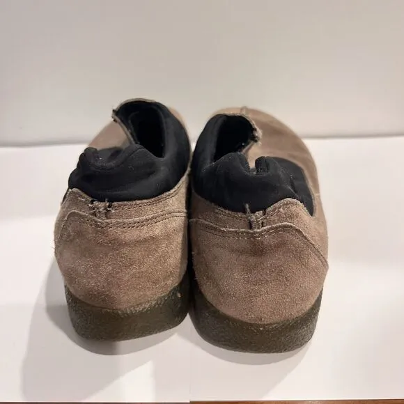 Tsubo Beige Gray Suede Slip On Shoes Mens 11 EU 45 Neoprene Comfort Spain Casual