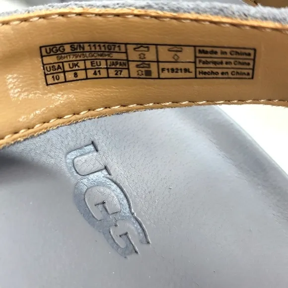 UGG Lynnden Sandal with Buckle Soft Amethyst Purple and White