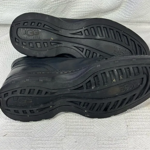 UGG Men's Black Leather Shoes Lace up Size 10 EUC