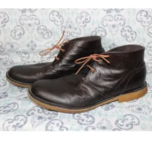 UGG Men's Dark Brown Leather Chukka LaceUp Ankle Boots Shoes‎ Size 12