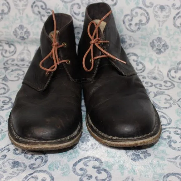 UGG Men's Dark Brown Leather Chukka LaceUp Ankle Boots Shoes‎ Size 12