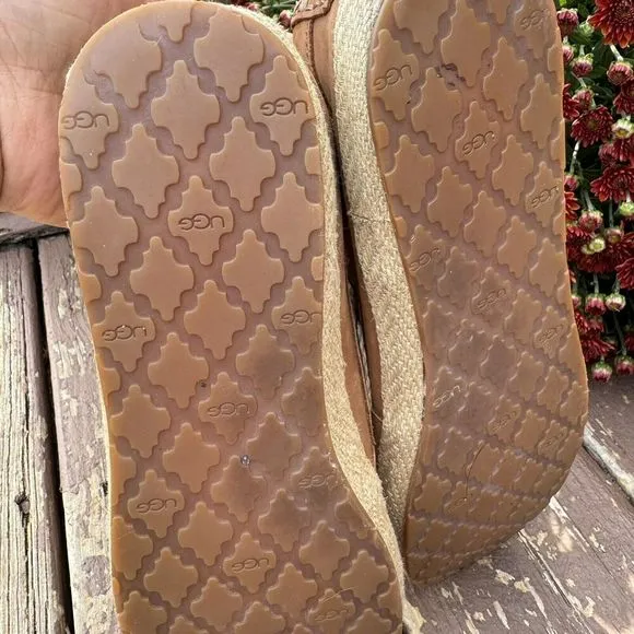 UGG Women's Chivon Leather Moccasin Shoes Brown Size 9 S/N 1004111