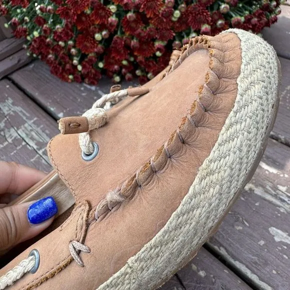 UGG Women's Chivon Leather Moccasin Shoes Brown Size 9 S/N 1004111