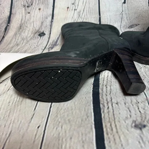UGG Women’s Dandylion Ankle Booties Black Fur Lined Leather Shoes size 7