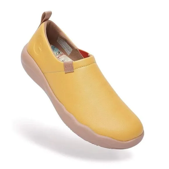 UIN Women's Walking Shoes Microfiber Comfort Loafers (Toledo II- Honey Orange)