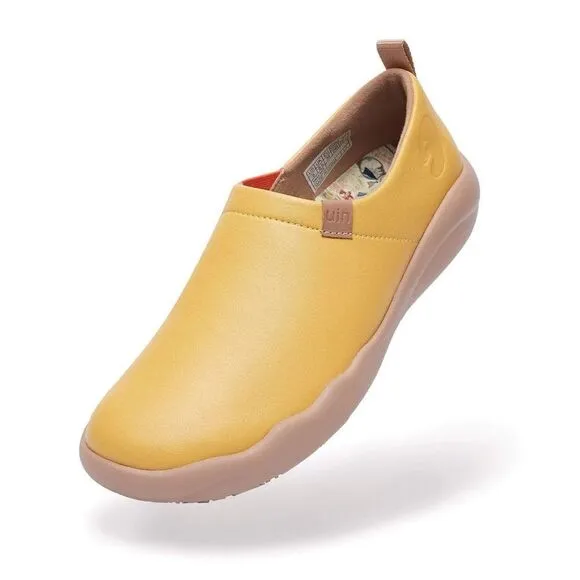UIN Women's Walking Shoes Microfiber Comfort Loafers (Toledo II- Honey Orange)