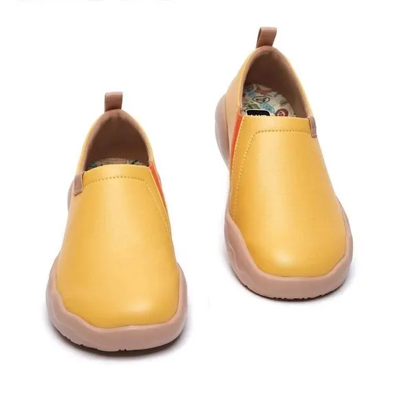 UIN Women's Walking Shoes Microfiber Comfort Loafers (Toledo II- Honey Orange)