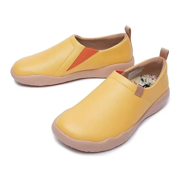 UIN Women's Walking Shoes Microfiber Comfort Loafers (Toledo II- Honey Orange)