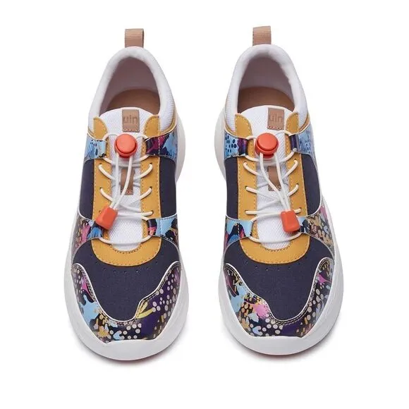 UIN Women's Chunky Fashion Sneaker Walking Casual Shoes (Dye-Isabel Palma)No Box