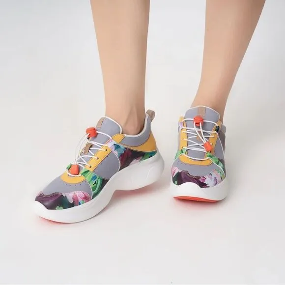 UIN Women's Chunky Fashion Sneaker Walking Casual Shoes (Dye-Isabel Palma)No Box