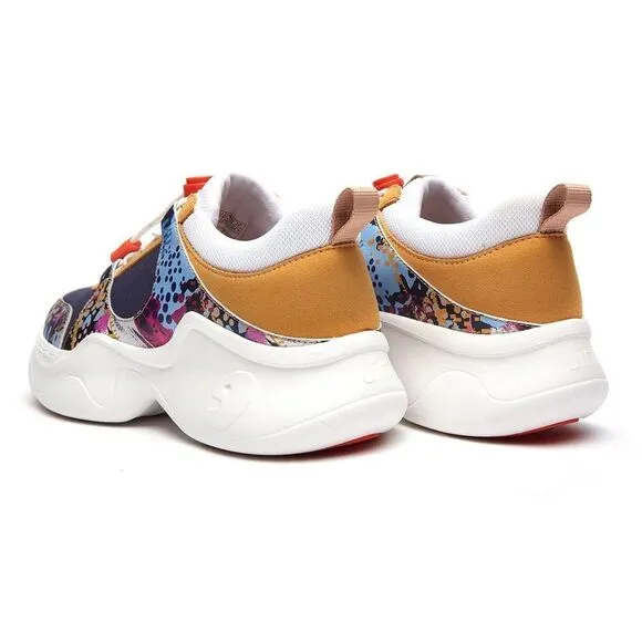 UIN Women's Chunky Fashion Sneaker Walking Casual Shoes (Dye-Isabel Palma)No Box