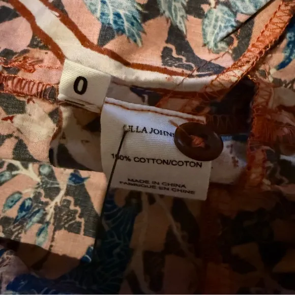 Ulla Johnson Maude Short Puff Sleeve Floral Wrap Mini Dress in Hibiscus‎ Sz 0