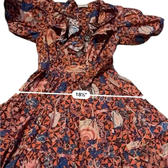 Ulla Johnson Maude Short Puff Sleeve Floral Wrap Mini Dress in Hibiscus‎ Sz 0