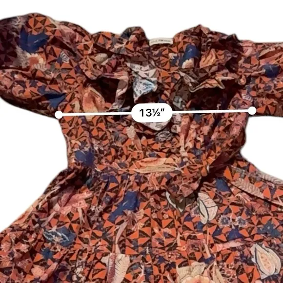 Ulla Johnson Maude Short Puff Sleeve Floral Wrap Mini Dress in Hibiscus‎ Sz 0