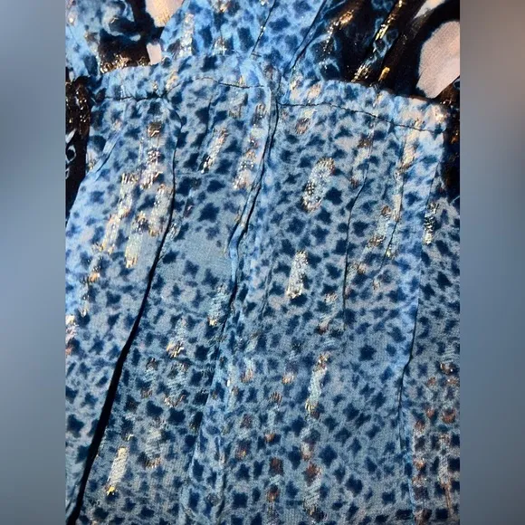 Ulla Johnson Noemi Blue Floral Wrap Dress size 4- Missing Belt