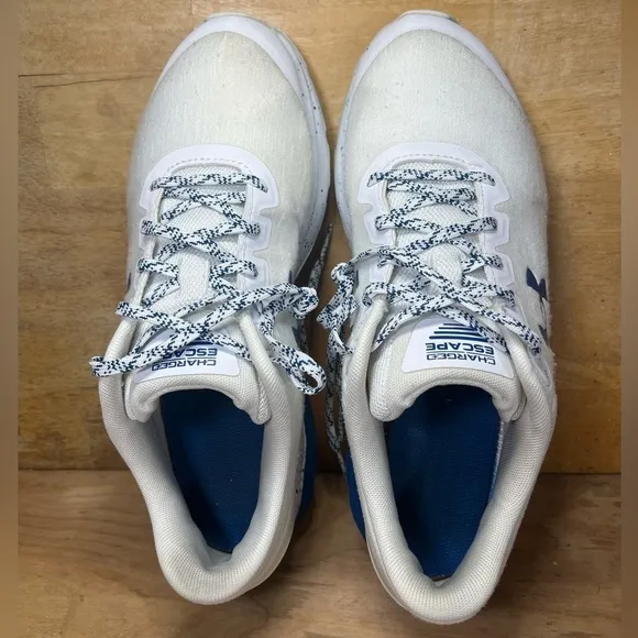 Under Armour Charged Escape 3 Mens Size 8 Running Shoes Blue White 3023878-103