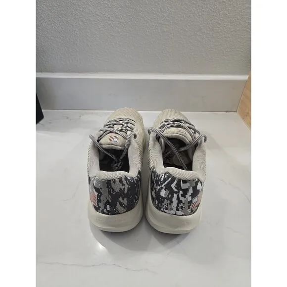 Under Armour Charged Pursuit 3 Freedom USA Mens 12 Beige Camo Running Shoes Flag
