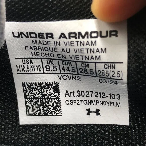 Under‎ Armour UA Fat Tire Venture Pro Trail Running Shoes Mens 10.5 White Black
