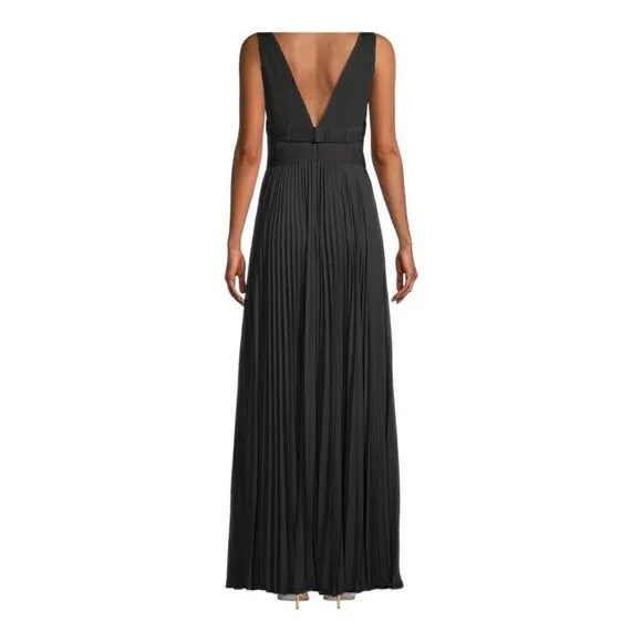 Ungaro black Pleated Off-the-Shoulder Gown Size 2 NWT