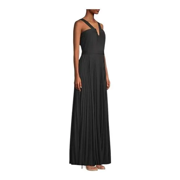 Ungaro black Pleated Off-the-Shoulder Gown Size 2 NWT