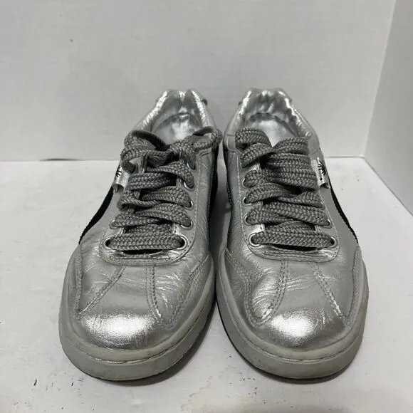 Unisex PUMA by MIHARA YASUHIRO Silver Metallic &amp; Black Trim Men’s 5 Women’s 6.5
