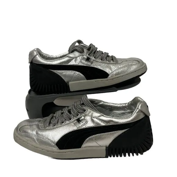 Unisex PUMA by MIHARA YASUHIRO Silver Metallic &amp; Black Trim Men’s 5 Women’s 6.5