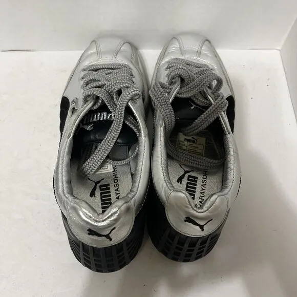 Unisex PUMA by MIHARA YASUHIRO Silver Metallic &amp; Black Trim Men’s 5 Women’s 6.5