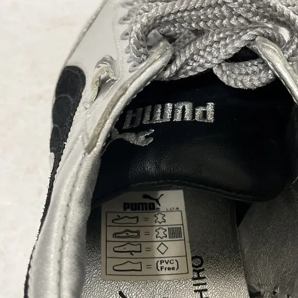 Unisex PUMA by MIHARA YASUHIRO Silver Metallic &amp; Black Trim Men’s 5 Women’s 6.5
