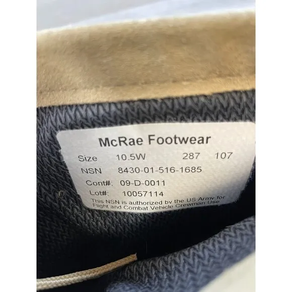 US Army McRae Footwear 8430-01-516-1685 Men's 10.5W Beige Military Combat Boot