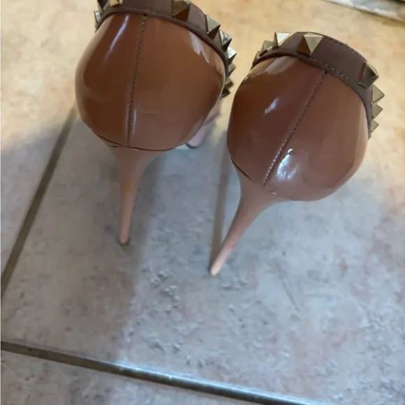 Valentino platform pumps heels babydoll dress open toe sandals stud spike shoes