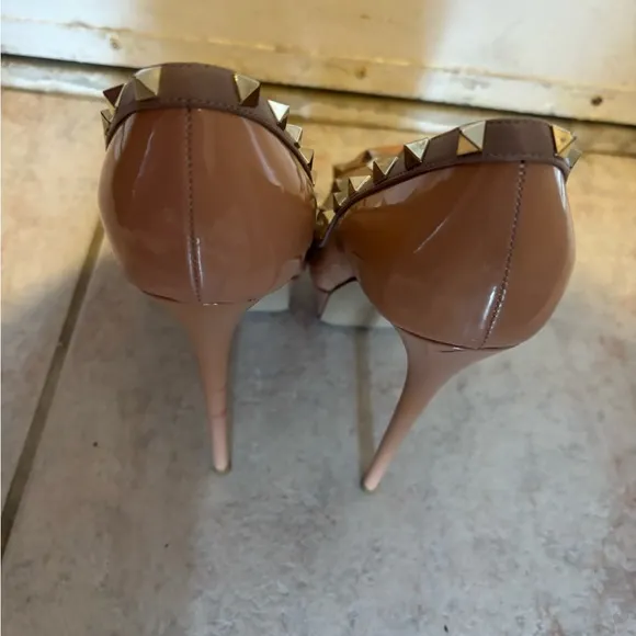 Valentino platform pumps heels babydoll dress open toe sandals stud spike shoes