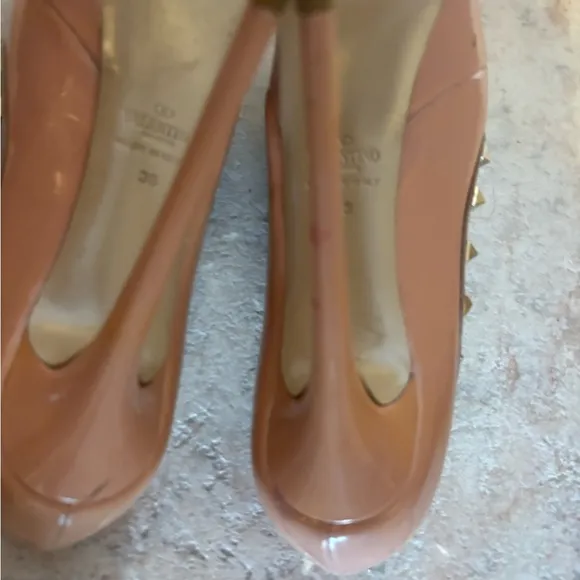 Valentino platform pumps heels babydoll dress open toe sandals stud spike shoes