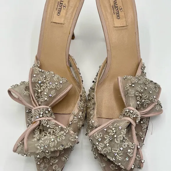Valentino Women's Embellished Bow mules size 41