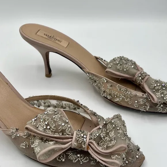 Valentino Women's Embellished Bow mules size 41