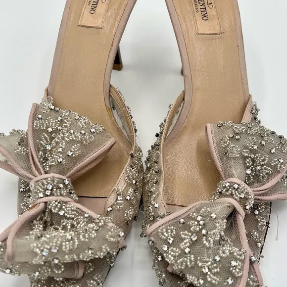 Valentino Women's Embellished Bow mules size 41