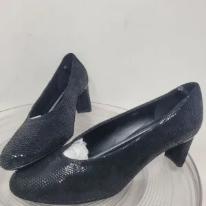 Vaneli Shoes Dayle Black Heels Womens Sz 8.5 Lizard Embossed, Iridescent New