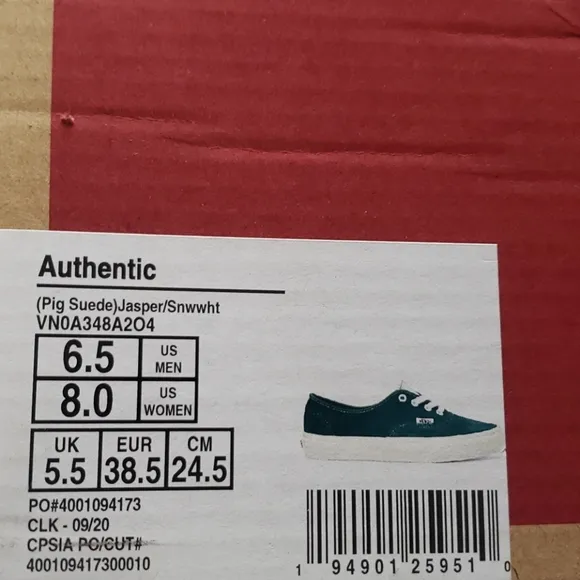 Vans authentic green Jasper
