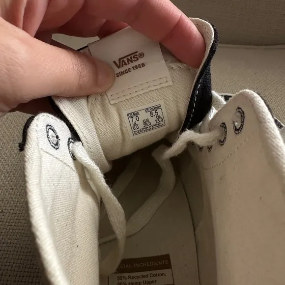Vans Black and Taupe High-Top Sneakers
