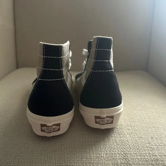 Vans Black and Taupe High-Top Sneakers