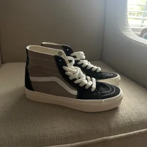 Vans Black and Taupe High-Top Sneakers