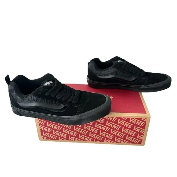 Vans Knu Skool Shoes Men's All Black Sneakers Size 10