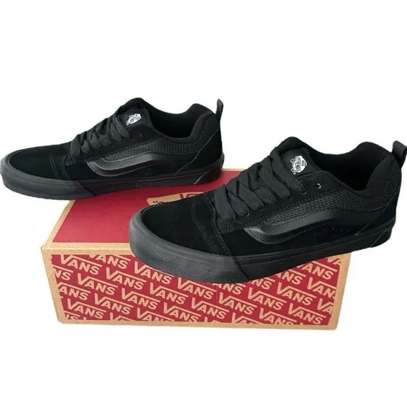 Vans Knu Skool Shoes Men's All Black Sneakers Size 10