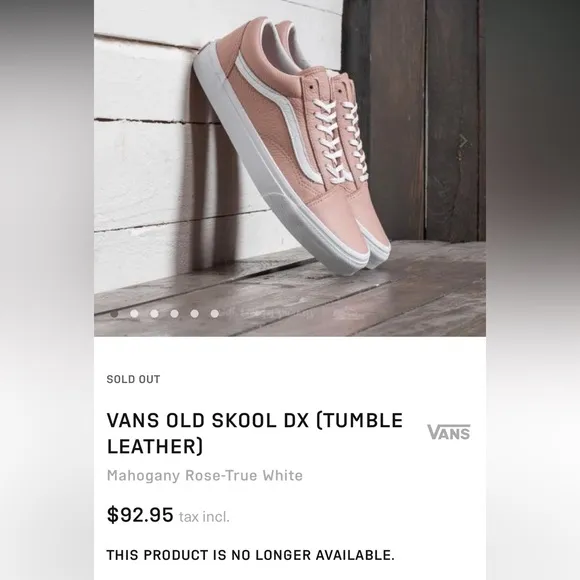 VANS OLD SKOOL DX TUMBLE LEATHER Pink and White Sneakers