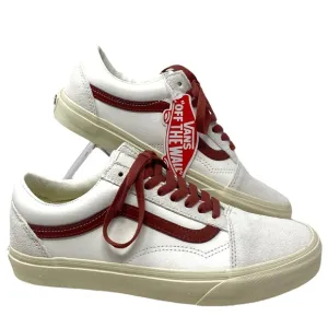 VANS Old Skool Shoes Low Suede Leather Red White Women's Size Skate VN0A4BW2R2S